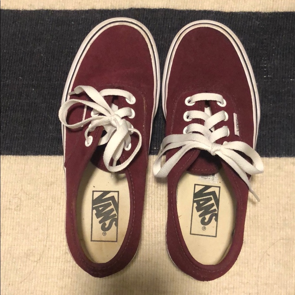Vans platform authentic burgundy suede size 6